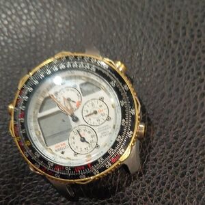 Gold and Black Chronograph Watch